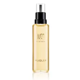 Flacon recharge de parfum Alien Goddess avec pompe noire sur fond blanc
