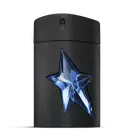 Flacon A*Men Mugler noir avec étoile bleue sur fond gris clair